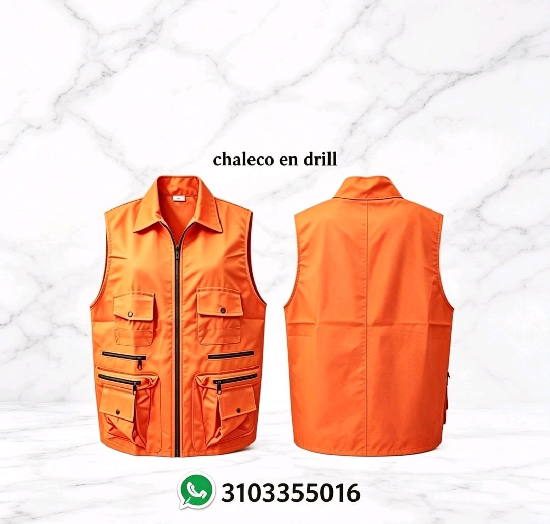 Chaleco en Drill Multipropósito Naranja