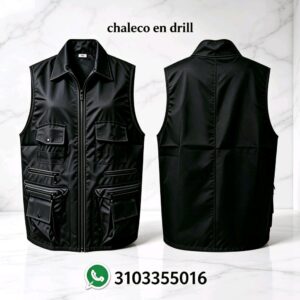 Chaleco en Drill Multipropósito Negro